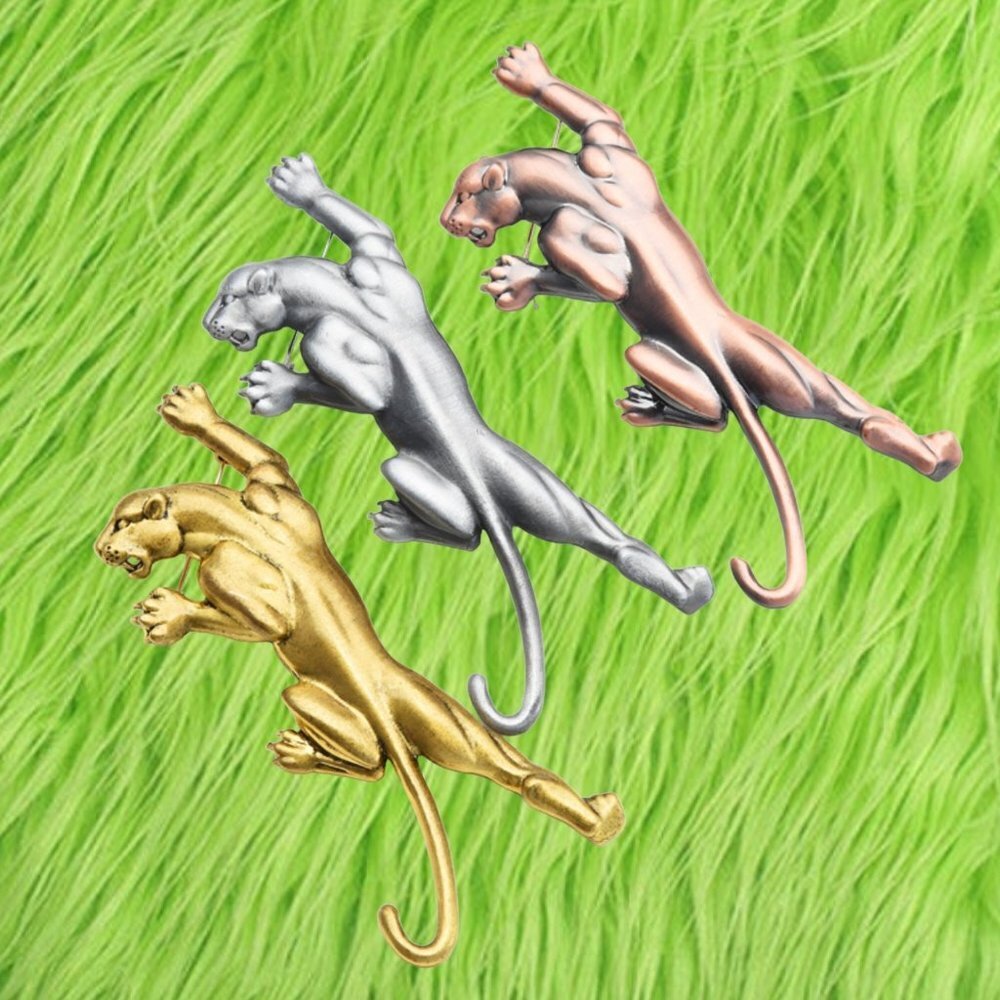 Sexy Panther pins in 3 colors Vintage reproductions 60s Copper Gun Metal or Gold